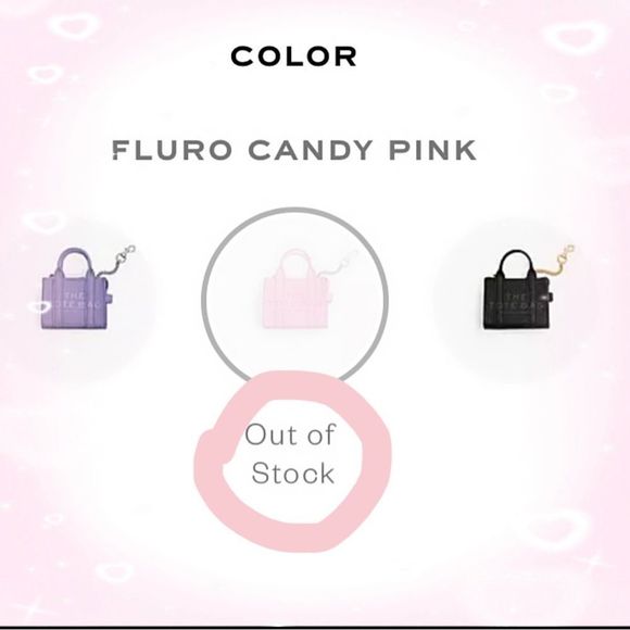 Marc Jacobs Nano tote bag charm Fluro candy pink - Picture 7 of 9